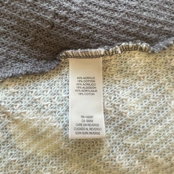 Simply Noelle Women's Open Front Gray Floral Cardigan Sweater Size S/M (8-10) - Picture 4 of 8